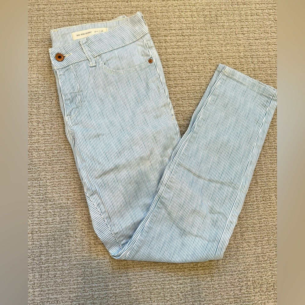 Anthropology stripped mid-rise skinny jeans size 28